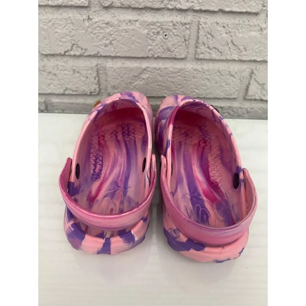 Skechers Girls Pink Tie Dye Rubber Sandals Size 5